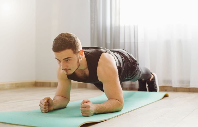 man doing a plank